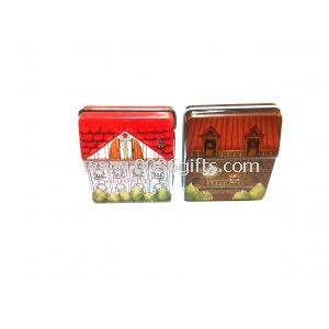 Painted Cartoon Food Grade Tin Containers Tin Can With Cover / Lid