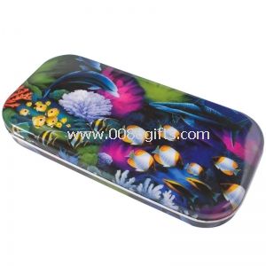 Painted Square Tin Containers Box For Eraser / Pen / Stationery