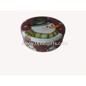 X mas Round Tin Cookie Containers