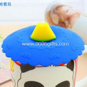 Cantaloupe blue lid silicone cup lids
