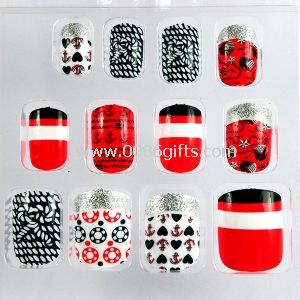 Full cover Fingers Fake Nails french manicure with ABS material