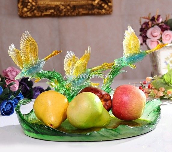 Imitation of coloured glaze creative fashion resin fruit bowl