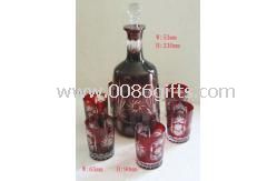 Bicchiere vino Stemless Decrotion rosso-partito tazza e bottiglia di vino set