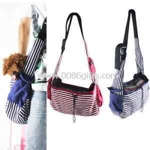 Striped Canvas Sling Bag Pet Carrier