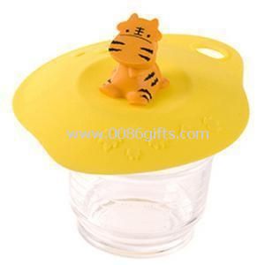 Nye kreative tegneserie dyr tiger top casing cover silicone cup låg