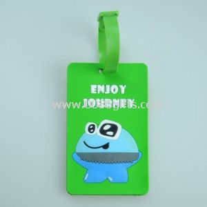 Plastic luggage tag with loop strap