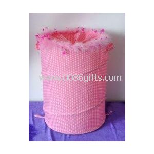 Cotton dotted fabric pop-up hamper