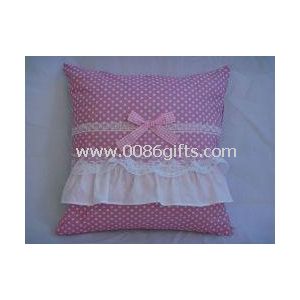 Cushion with one side lace and butterfly