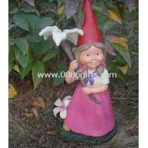Top raffinata lavorazione - grado polyresin femminile Funny Gnomes del giardino