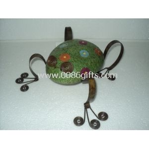 Mini sapo com cor verde jardim Animal estátuas para brinquedos das crianças