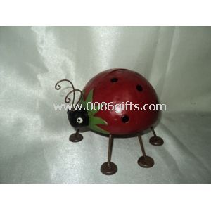 Color rojo cerámica estatuas de jardín Ladybug Animal está parado para la decoración