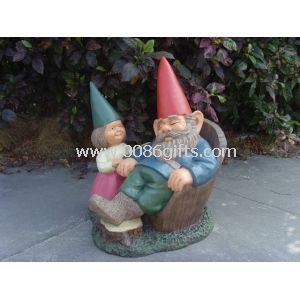 شیک قرمز مایل به قهوهای Gnomes باغ خنده دار با دیگ suitalbe سوغات