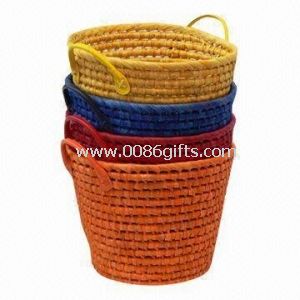 Laundry Basket, Handmade/Corn Rope/OEM Services Provided