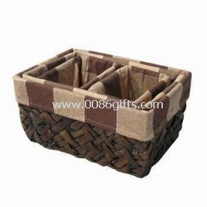 Storage Basket, Handmade, 100% Natural Water Hyacinth Rush