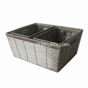 Storage Basket, Made of PP Rope/Imitation Rattan