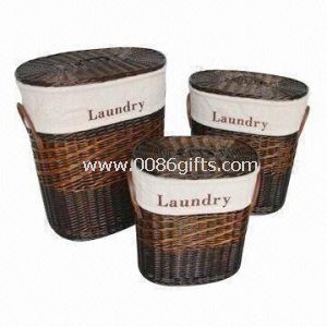 Willow Laundry Baskets with Lining