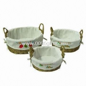 Willow storage baskets in various colors/styles