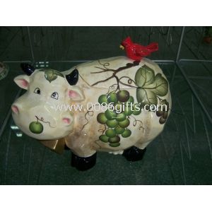 Customized design cow shape Ceramic Cookie Jars for dinnerware Sets