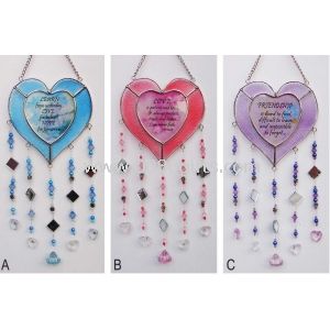 Unique stained glass wind chimes with heart Decorative Garden Stakes reviews