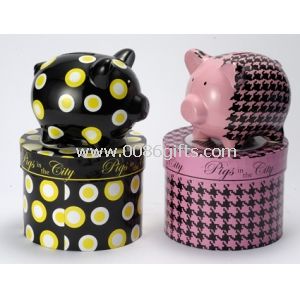 Unopenable keramik animalske mønt poly resin eller keramiske penge boks bank