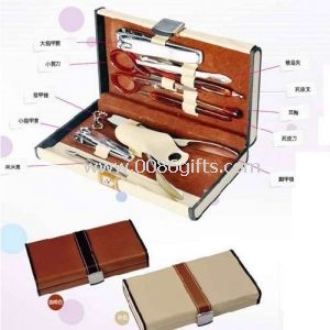 Promotional gift design of button closure with key ring multifunction manicure set