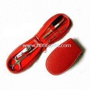 Zipper PU bag manicure set novelty promotional gifts