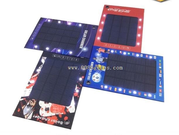 3W solar panel charger with 8pcs led lights