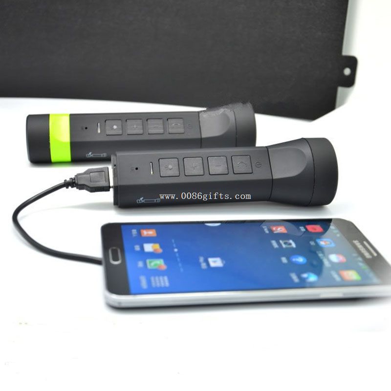 4 in 1 multi-function outdoor torch power bank bluetooth speaker