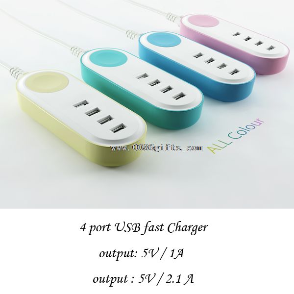 4-port USB-oplader