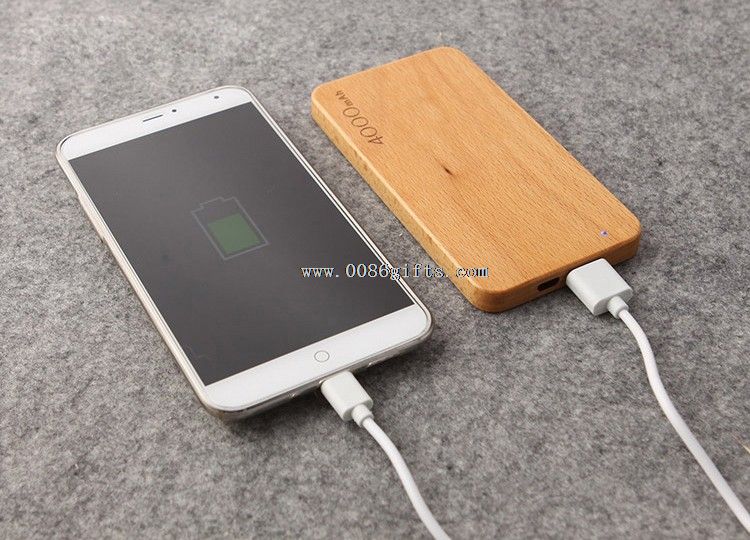 4000 mah wooden power bank