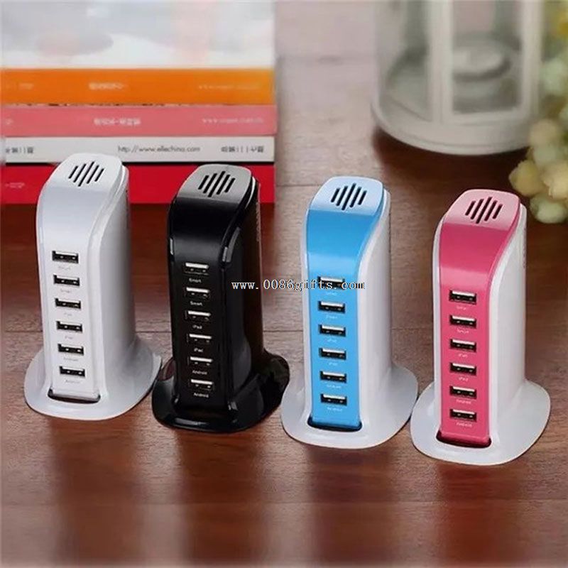 6 puertos USB cargador enchufe de la pared