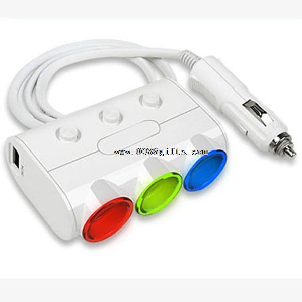 ABS triple cigarette lighter socket