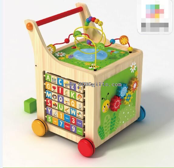 Baby wooden toy around beads Wire maze