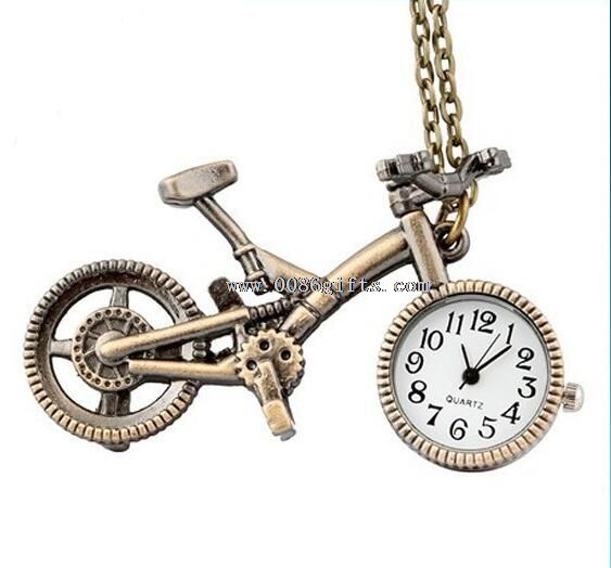 Cykel tegneserie halskæde ur
