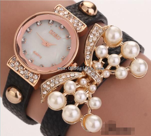 Schwarze Mode Schmuck Quarz Armband-Uhren