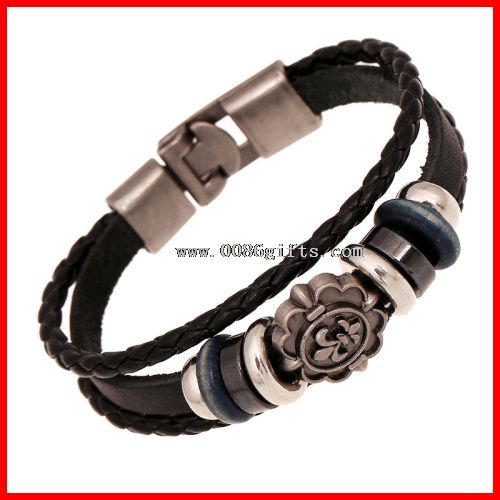 Schwarzes Lederarmband