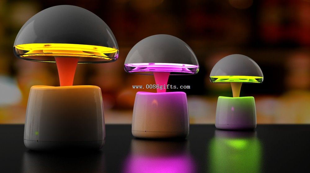 Bluetooth højttaler med led lys mashroom form
