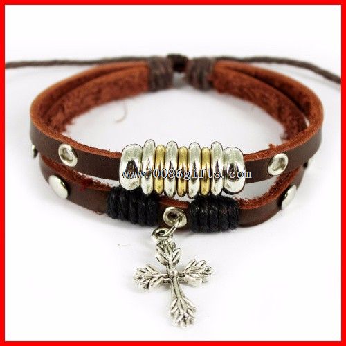 Bracelet with Cow Leather Cord and CCB beads