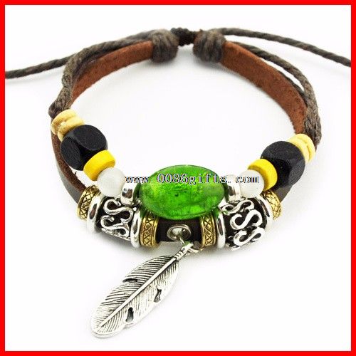 Bracelet with Green Glass Bead