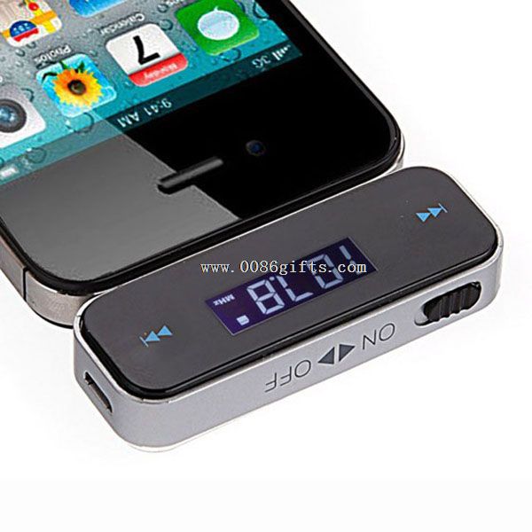 Car fm transmitter with built-in battery