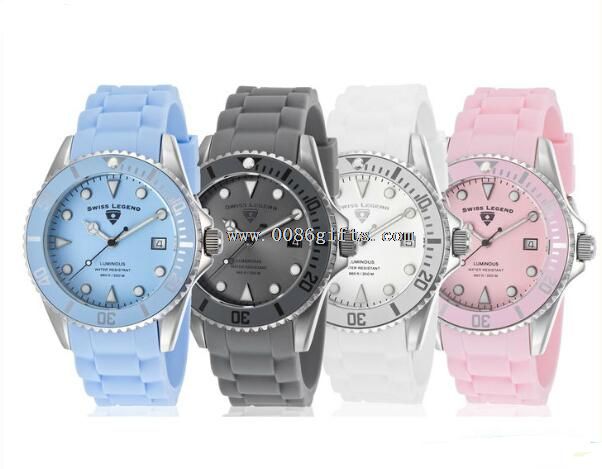 Montre de silicone quartz coloré