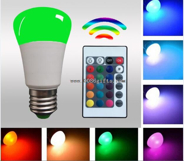 Bombilla de colores rgb led con control remoto ir