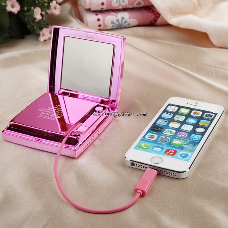 Cosmetic mirror portable solar powerbank 6000mah