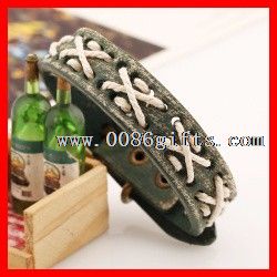 Pulsera de cuero trenzado de cuerda de algodón