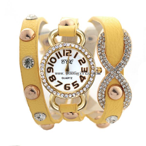 Vaca cuero abrigo moda Watch