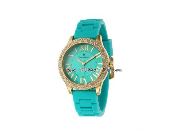 Crystal Bezel Silicone Watch