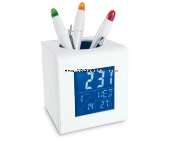 Digital clock with holder