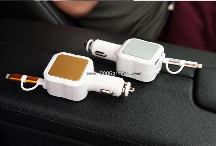 Electric car charger station with iphone cable