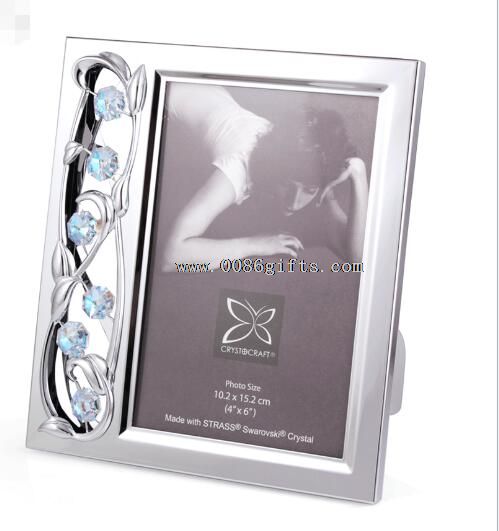 Gold Plated Crystals Metal Photo Frame