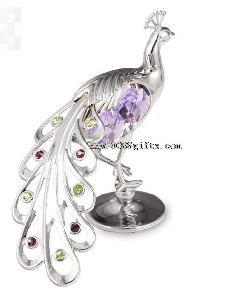 Gold Plated Metall Pfau Figur